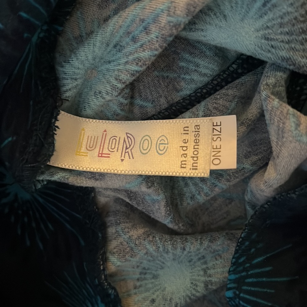 Lularoe Blue Starburst Leggings OS - Picture 2 of 2